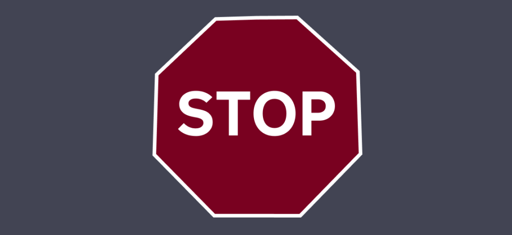 An example of a stop sign which shows the sharp edges of the sign